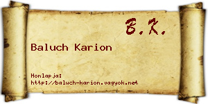 Baluch Karion névjegykártya